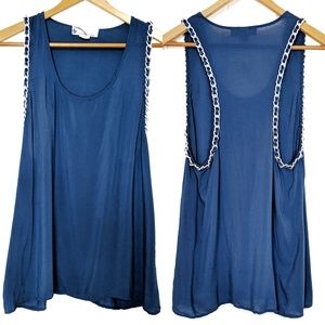 Imaginary Voyage Silver Chain Tank Top Racerback S